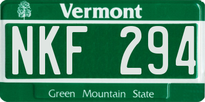 VT license plate NKF294