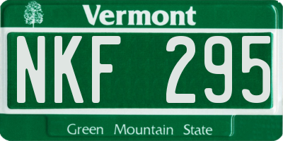 VT license plate NKF295