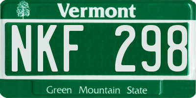 VT license plate NKF298