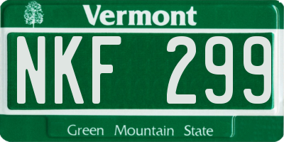VT license plate NKF299