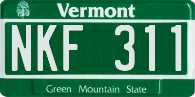 VT license plate NKF311