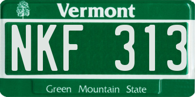 VT license plate NKF313