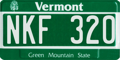 VT license plate NKF320