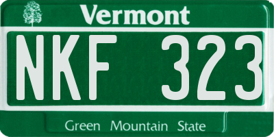VT license plate NKF323
