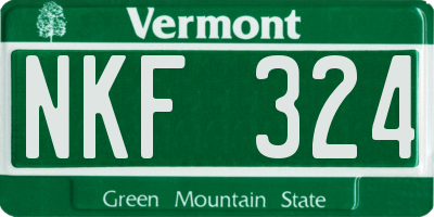 VT license plate NKF324