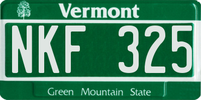 VT license plate NKF325