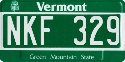 VT license plate NKF329
