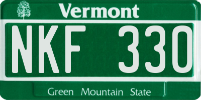 VT license plate NKF330