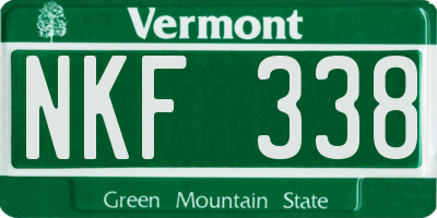VT license plate NKF338