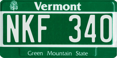 VT license plate NKF340