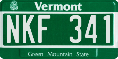 VT license plate NKF341