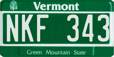 VT license plate NKF343