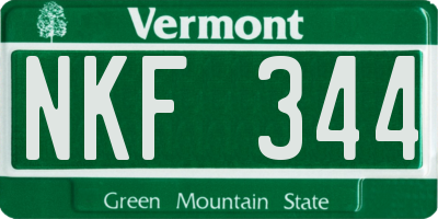 VT license plate NKF344