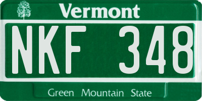 VT license plate NKF348