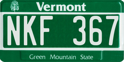 VT license plate NKF367