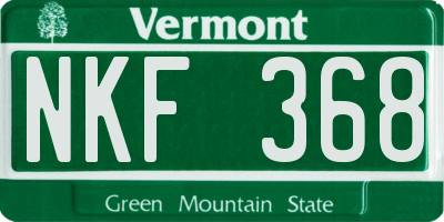 VT license plate NKF368