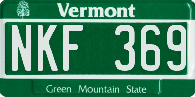 VT license plate NKF369