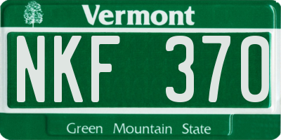 VT license plate NKF370