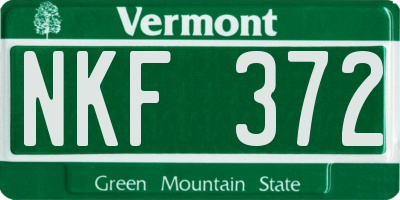 VT license plate NKF372