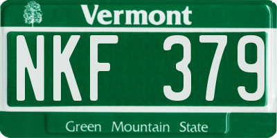 VT license plate NKF379