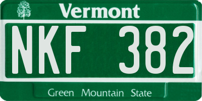 VT license plate NKF382
