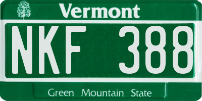 VT license plate NKF388