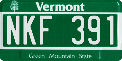 VT license plate NKF391