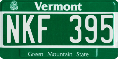 VT license plate NKF395