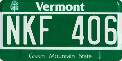 VT license plate NKF406