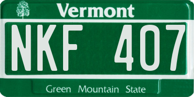 VT license plate NKF407