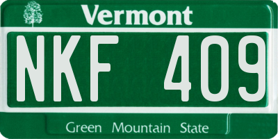 VT license plate NKF409