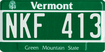 VT license plate NKF413