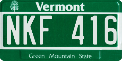 VT license plate NKF416