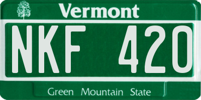 VT license plate NKF420