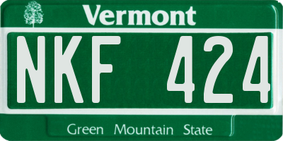 VT license plate NKF424
