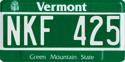 VT license plate NKF425