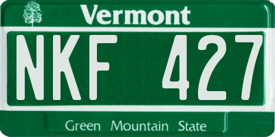 VT license plate NKF427