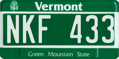 VT license plate NKF433