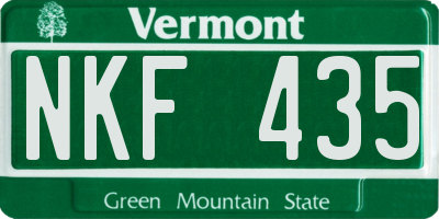 VT license plate NKF435