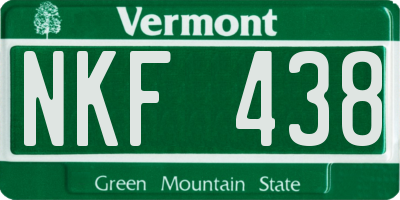 VT license plate NKF438