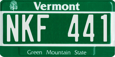 VT license plate NKF441