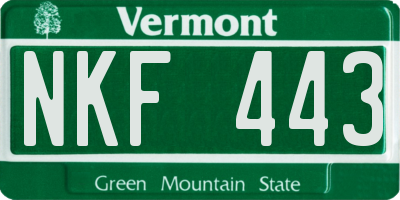 VT license plate NKF443