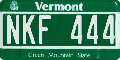 VT license plate NKF444