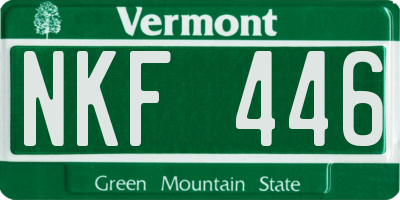 VT license plate NKF446