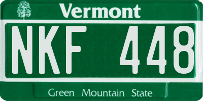 VT license plate NKF448