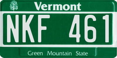VT license plate NKF461