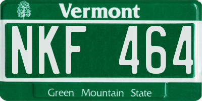VT license plate NKF464