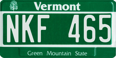 VT license plate NKF465