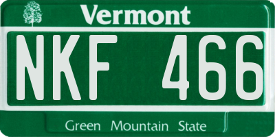 VT license plate NKF466