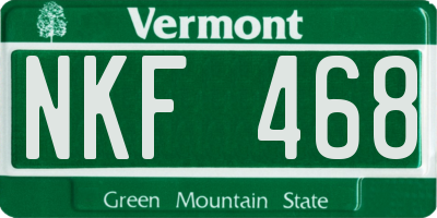 VT license plate NKF468